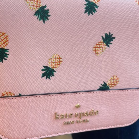 Kate Spade Staci Square Pineapple Crossbody Pink Multi - Picture 14 of 16